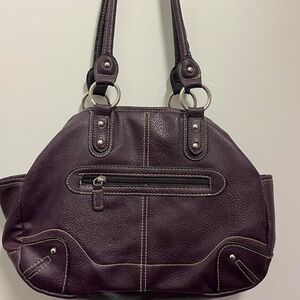 Elegant Purple Leather Handbag